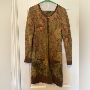 Peruvian Connection Long Sleeve Button Down Cardigan, Size Medium